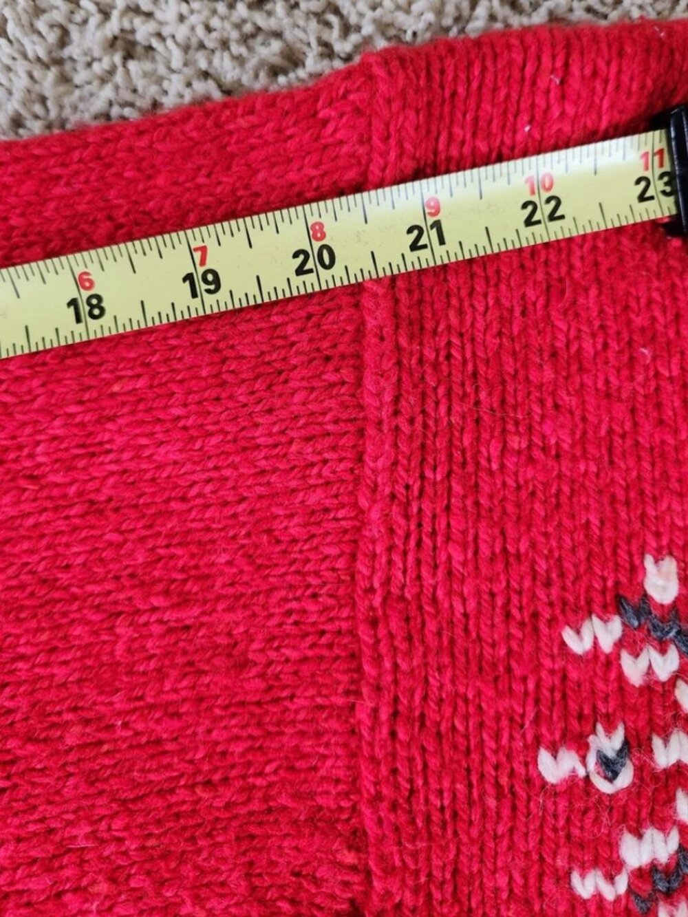 Vintage 90's LizWear Liz Claiborne Red Chunky Knit Ski Sweater W/Snowflakes Sz L - Picture 8 of 15